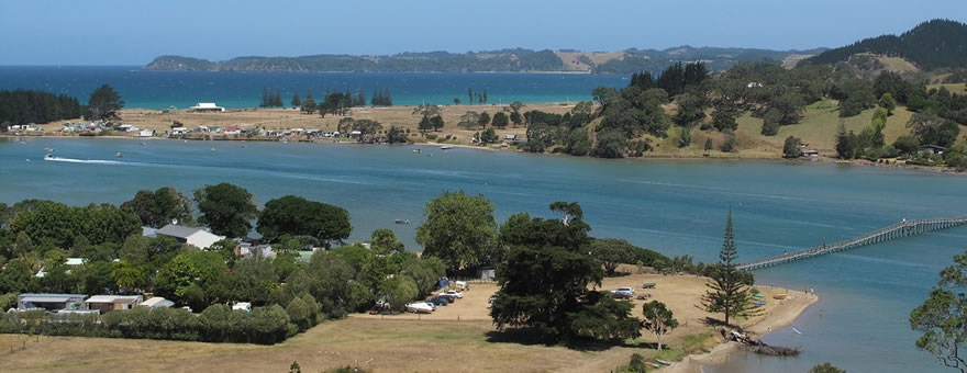 Whananaki Holiday Park accommodation surrounded by beautiful scenery